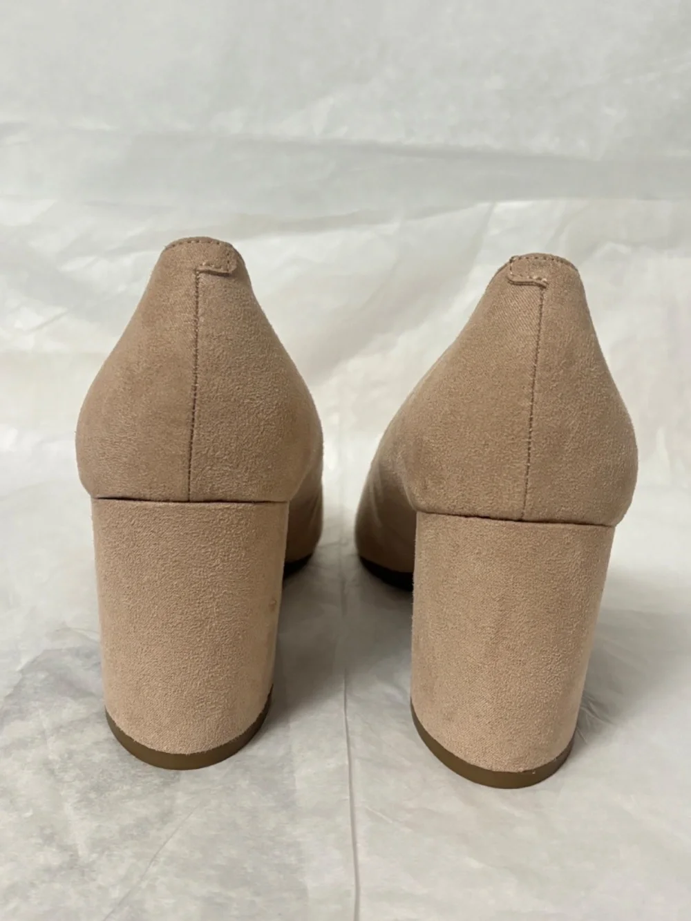 Tan-Suede Pointed Toe Slip On Block Heel Marc Fisher